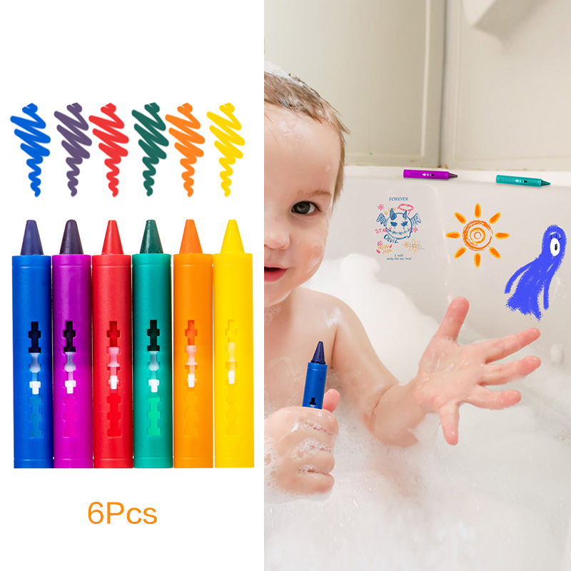 Kids Toys Drawing Easy - 6 Adet Yıkanabilir Banyo Boya Kalemi