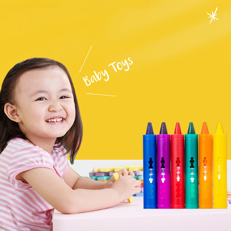 Kids Toys Drawing Easy - 6 Adet Yıkanabilir Banyo Boya Kalemi