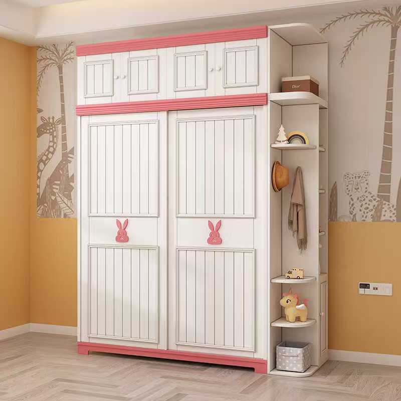 Kids Toys Mall - Beyaz Ahşap Çocuk Dolabı Güvenli Çoklu