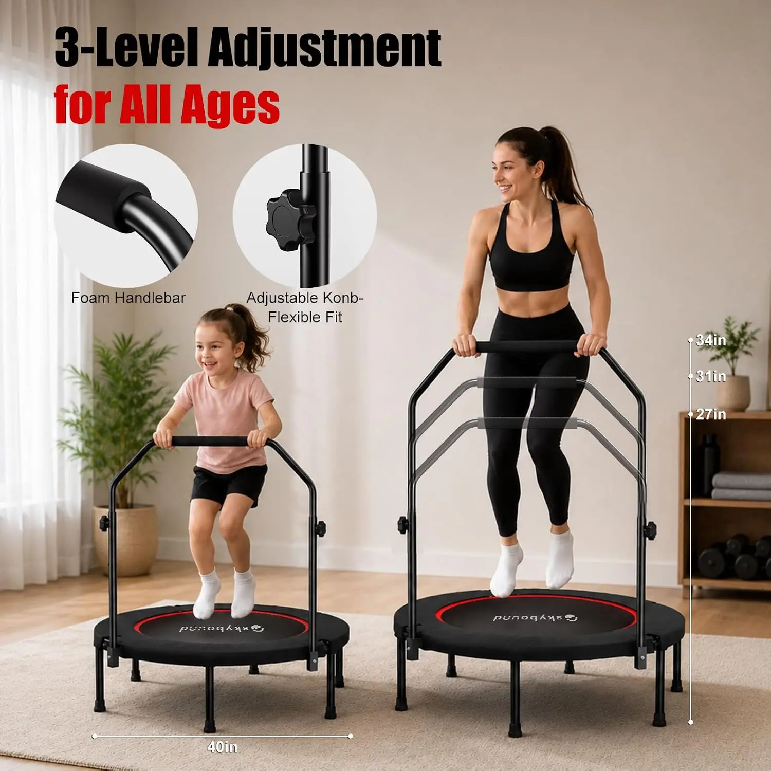 Yetişkinler için Rebounder Tra - Trampoline Mini Indoor incelemesi ve fiyatı